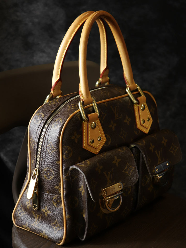 LOUIS VUITTON ルイ・ヴィトン マンハッタンPM M40026 ハンドバッグ モノグラムキャンバス ブラウン