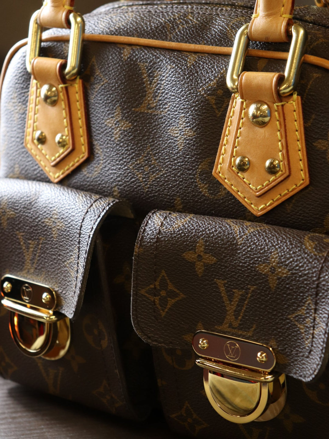 LOUIS VUITTON ルイ・ヴィトン マンハッタンPM M40026 ハンドバッグ モノグラムキャンバス ブラウン