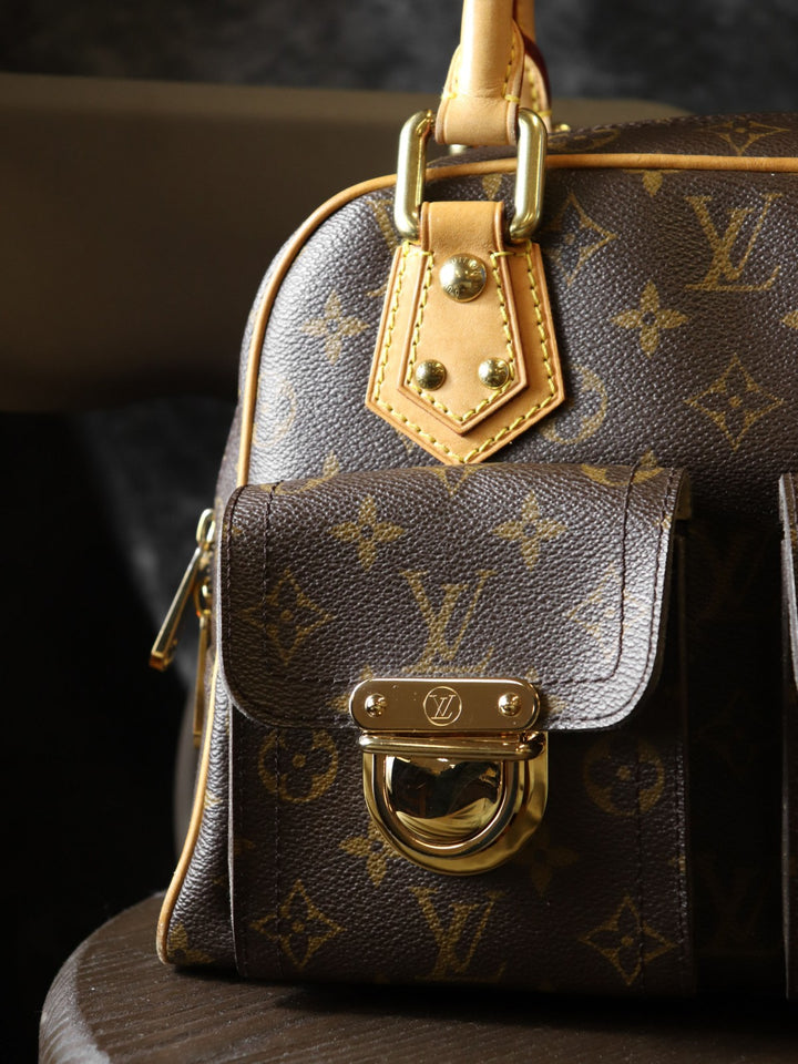 LOUIS VUITTON ルイ・ヴィトン マンハッタンPM M40026 ハンドバッグ モノグラムキャンバス ブラウン