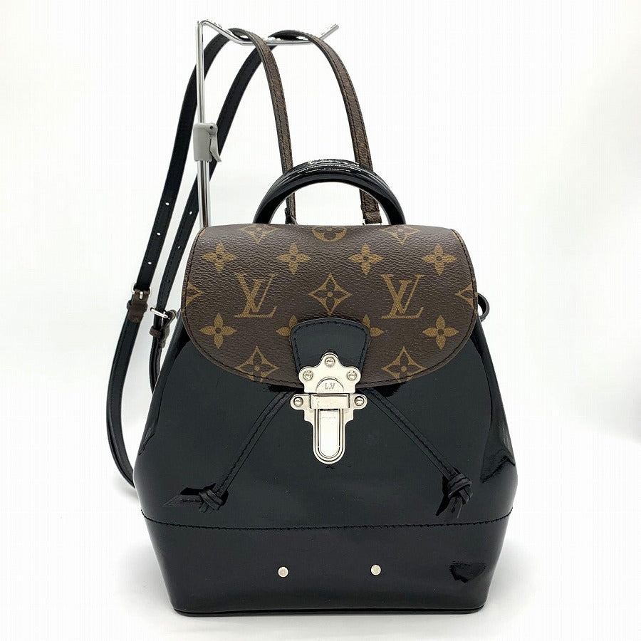 LOUIS VUITTON ルイ・ヴィトン M55769 ホットスプリングス リュック デイパック ハンドバッグ 2way ブラウン ヴェルニ×モノグラム