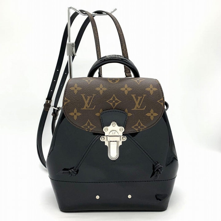 LOUIS VUITTON ルイ・ヴィトン M55769 ホットスプリングス リュック デイパック ハンドバッグ 2way ブラウン ヴェルニ×モノグラム