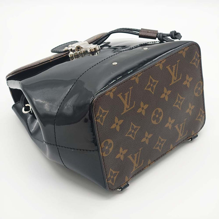 LOUIS VUITTON ルイ・ヴィトン M55769 ホットスプリングス リュック デイパック ハンドバッグ 2way ブラウン ヴェルニ×モノグラム