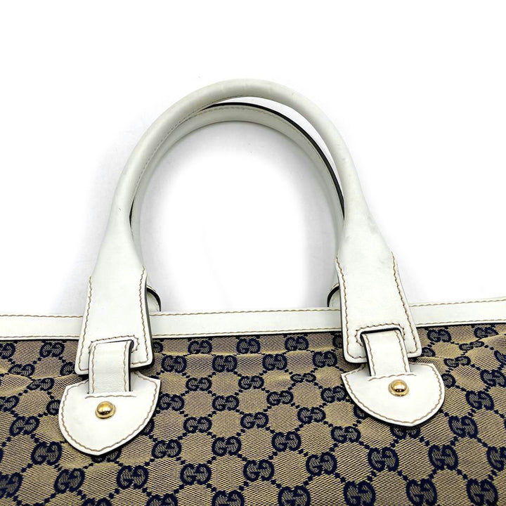 GUCCI グッチ 257085 シェリー トートバッグ GGキャンバス レザー ネイビー ホワイト