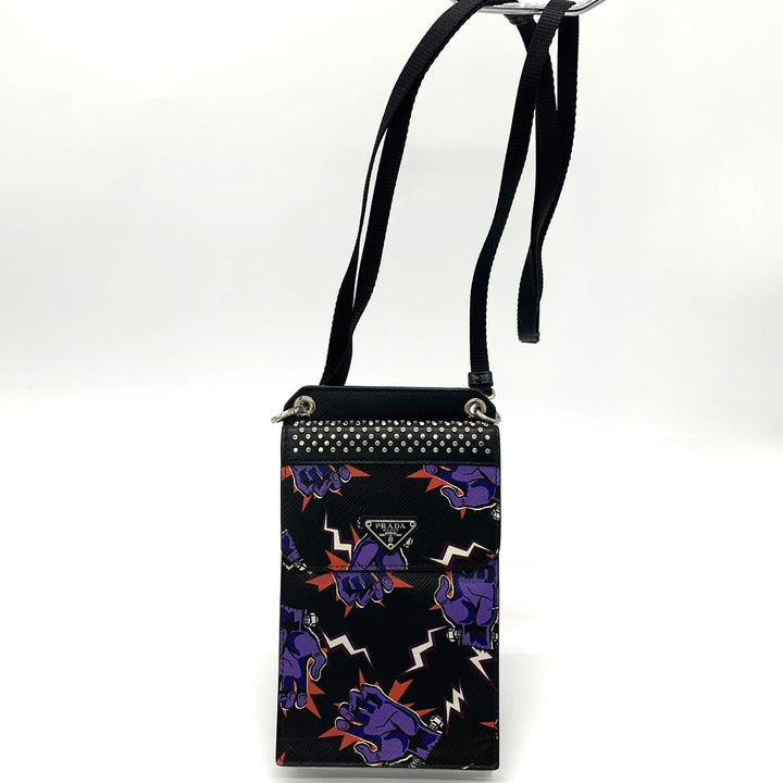 PRADA プラダ サコッシュ フランケンシュタイン ショルダーバッグ レザー ブラック