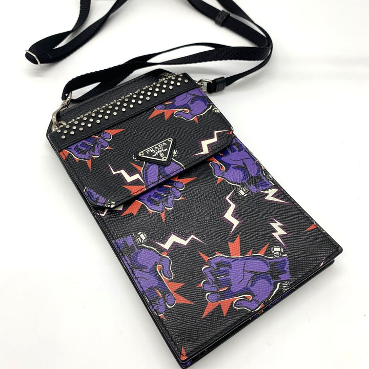 PRADA プラダ サコッシュ フランケンシュタイン ショルダーバッグ レザー ブラック