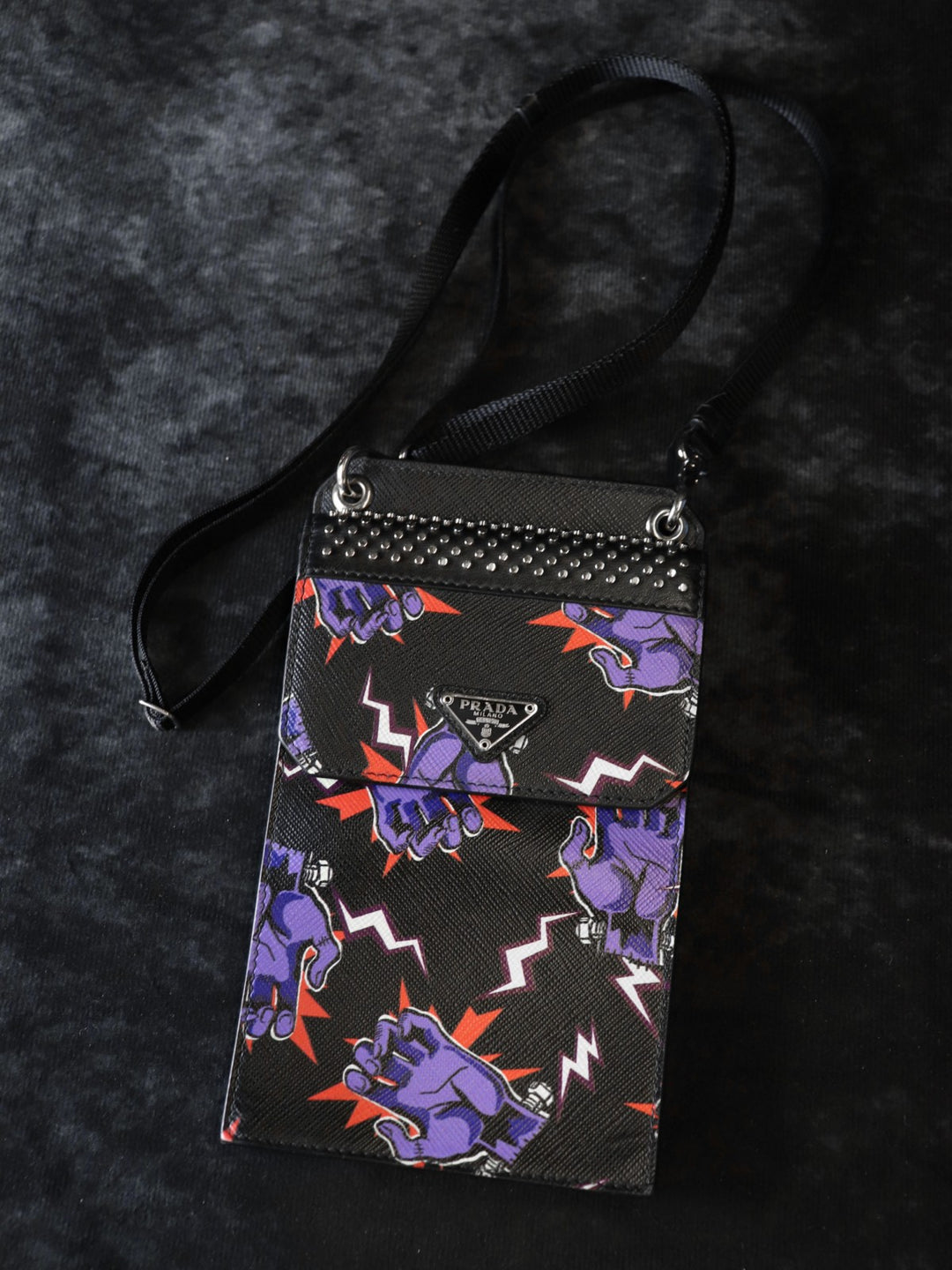 PRADA プラダ サコッシュ フランケンシュタイン ショルダーバッグ レザー ブラック