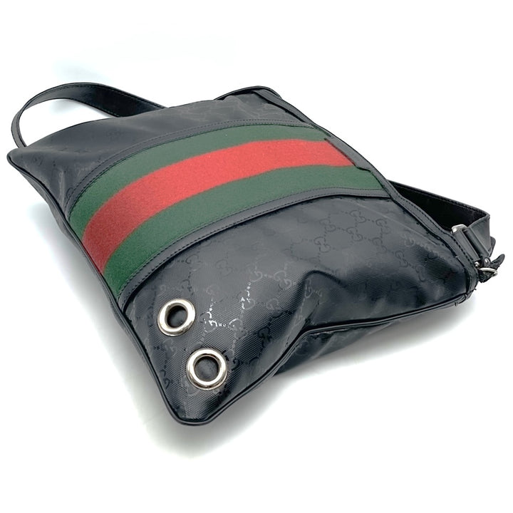 GUCCI グッチ 269379 GGインプリメ フィアット500 コラボ シェリー ショルダーバッグ コーティングキャンバス レザー ブラック