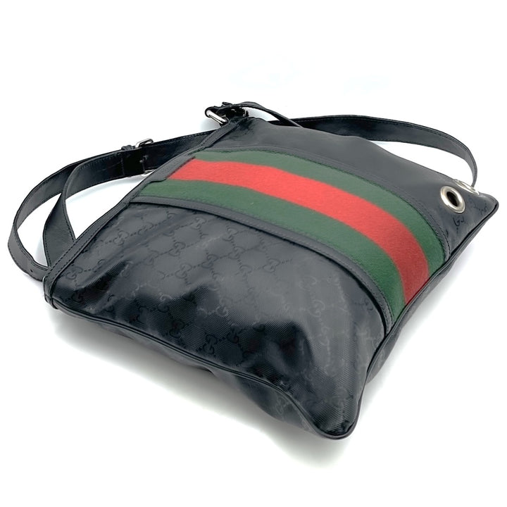 GUCCI グッチ 269379 GGインプリメ フィアット500 コラボ シェリー ショルダーバッグ コーティングキャンバス レザー ブラック