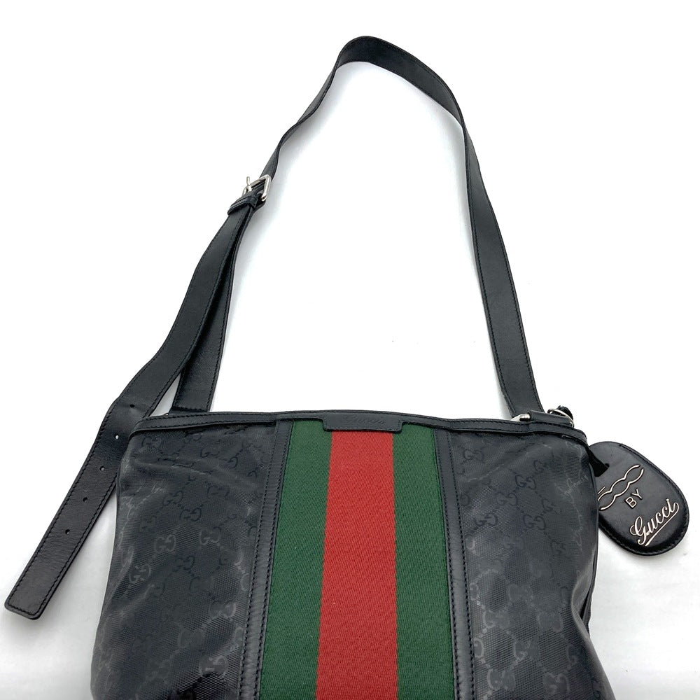 GUCCI グッチ 269379 GGインプリメ フィアット500 コラボ シェリー ショルダーバッグ コーティングキャンバス レザー ブラック