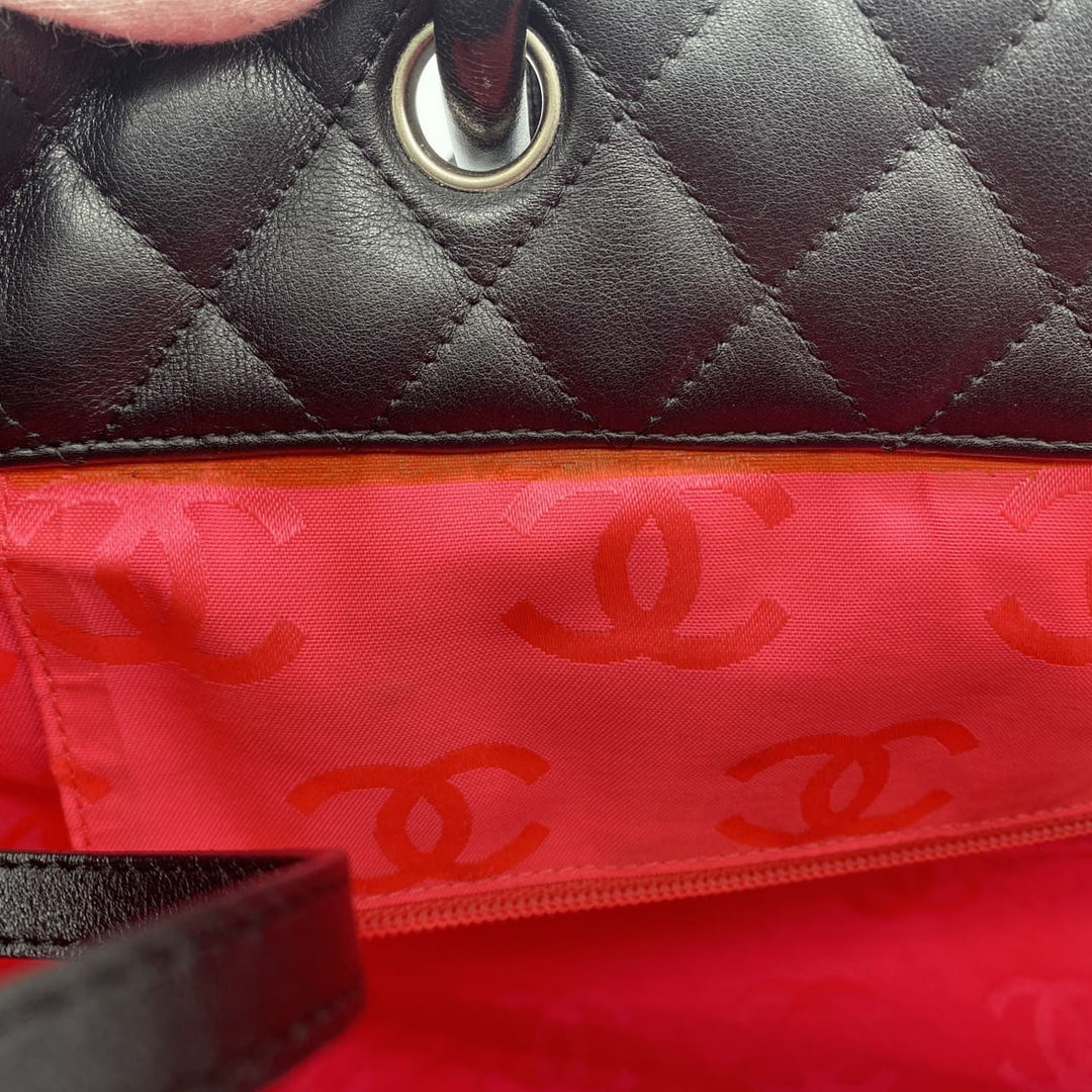 CHANEL シャネル カンボン ラージ トートバッグ ハンドバッグ ショルダーバッグ カーフスキン ブラック ヴィンテージ