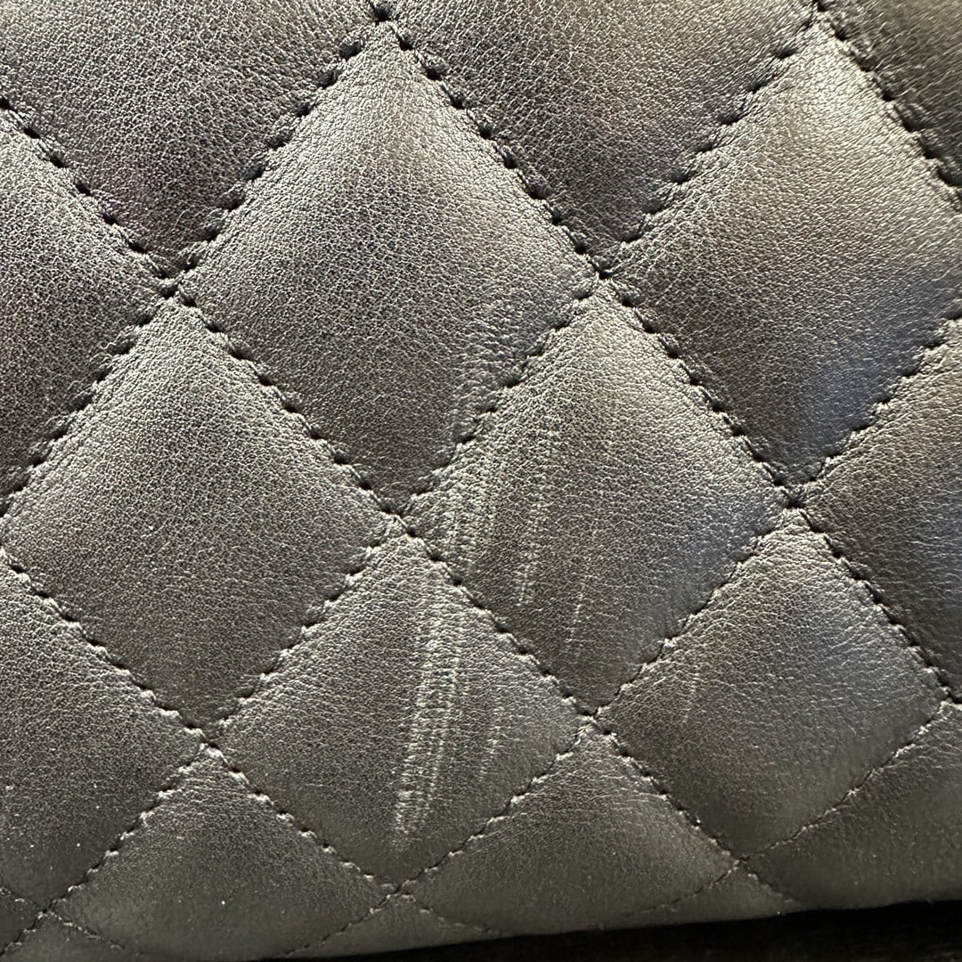 CHANEL シャネル カンボン ラージ トートバッグ ハンドバッグ ショルダーバッグ カーフスキン ブラック ヴィンテージ