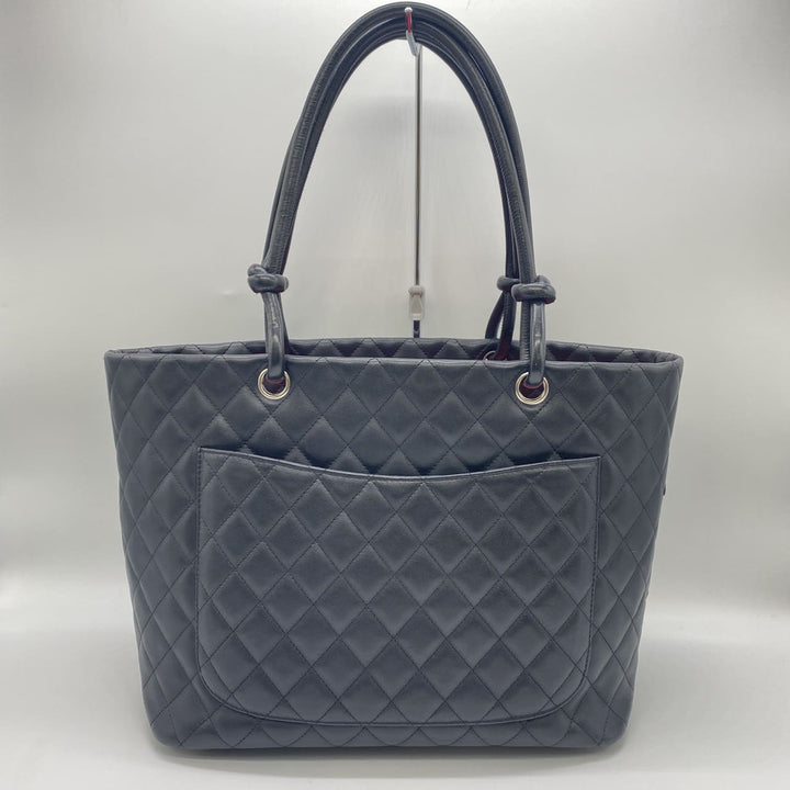 CHANEL シャネル カンボン ラージ トートバッグ ハンドバッグ ショルダーバッグ カーフスキン ブラック ヴィンテージ