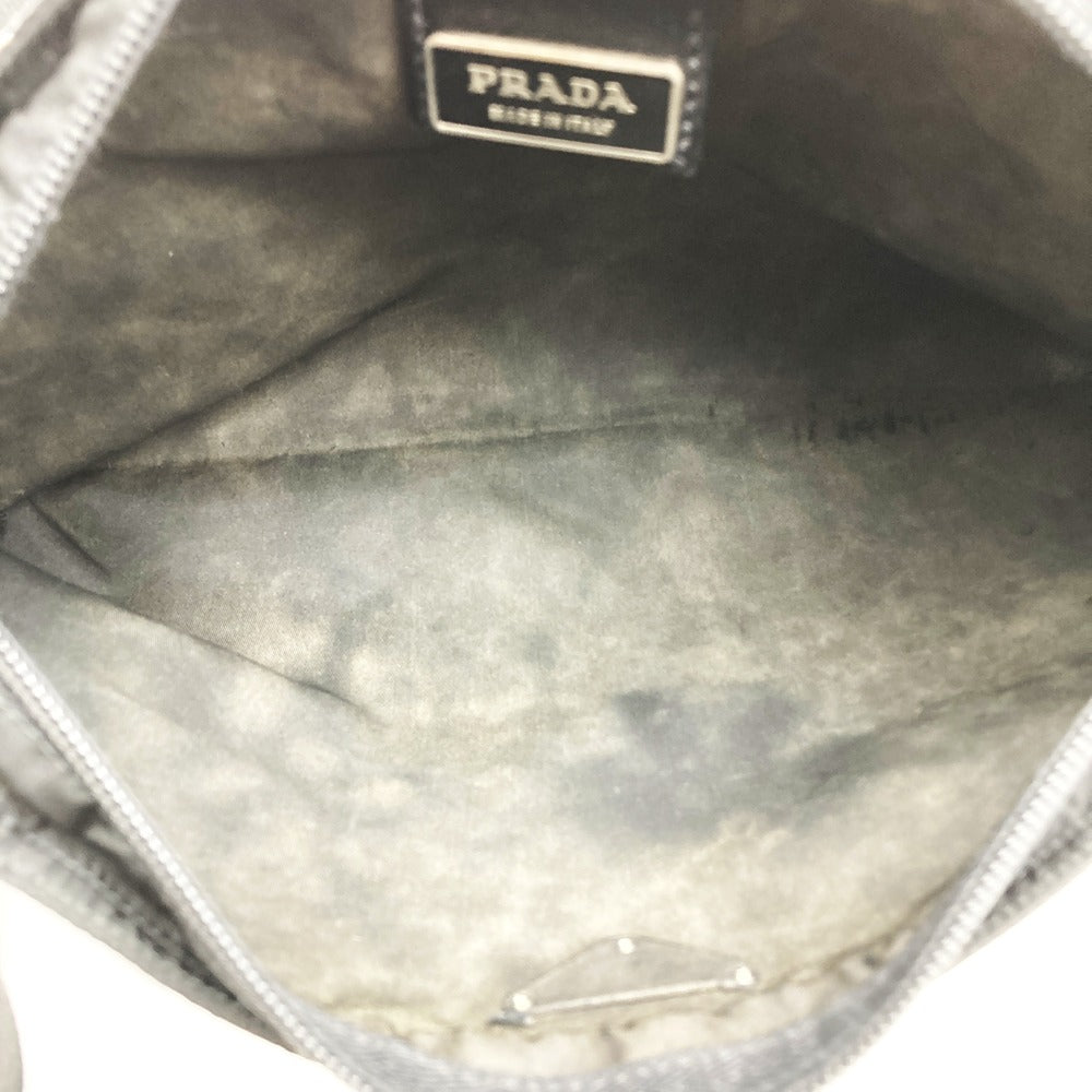 PRADA プラダ ショルダーバッグ 斜め掛け 横長 薄型 ナイロン ブラック