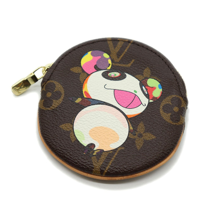 美品 LOUIS VUITTON ルイ・ヴィトン ポルトモネ・ロン M61928 コインケース プティ・パンダ 村上隆 スーパーフラット モノグラムキャンバス ブラウン