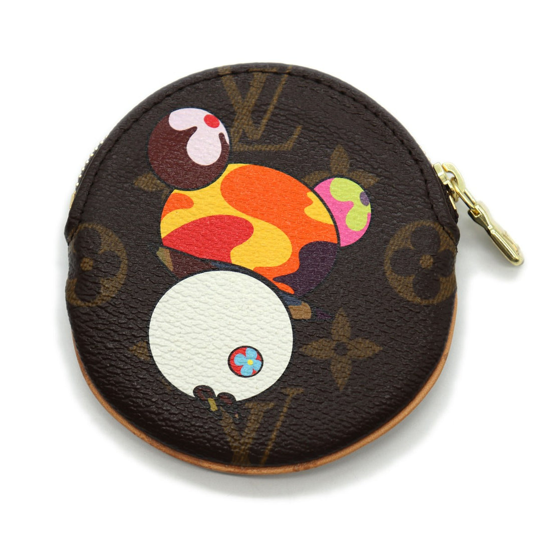 美品 LOUIS VUITTON ルイ・ヴィトン ポルトモネ・ロン M61928 コインケース プティ・パンダ 村上隆 スーパーフラット モノグラムキャンバス ブラウン