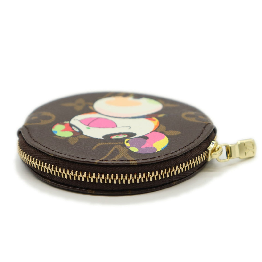 美品 LOUIS VUITTON ルイ・ヴィトン ポルトモネ・ロン M61928 コインケース プティ・パンダ 村上隆 スーパーフラット モノグラムキャンバス ブラウン