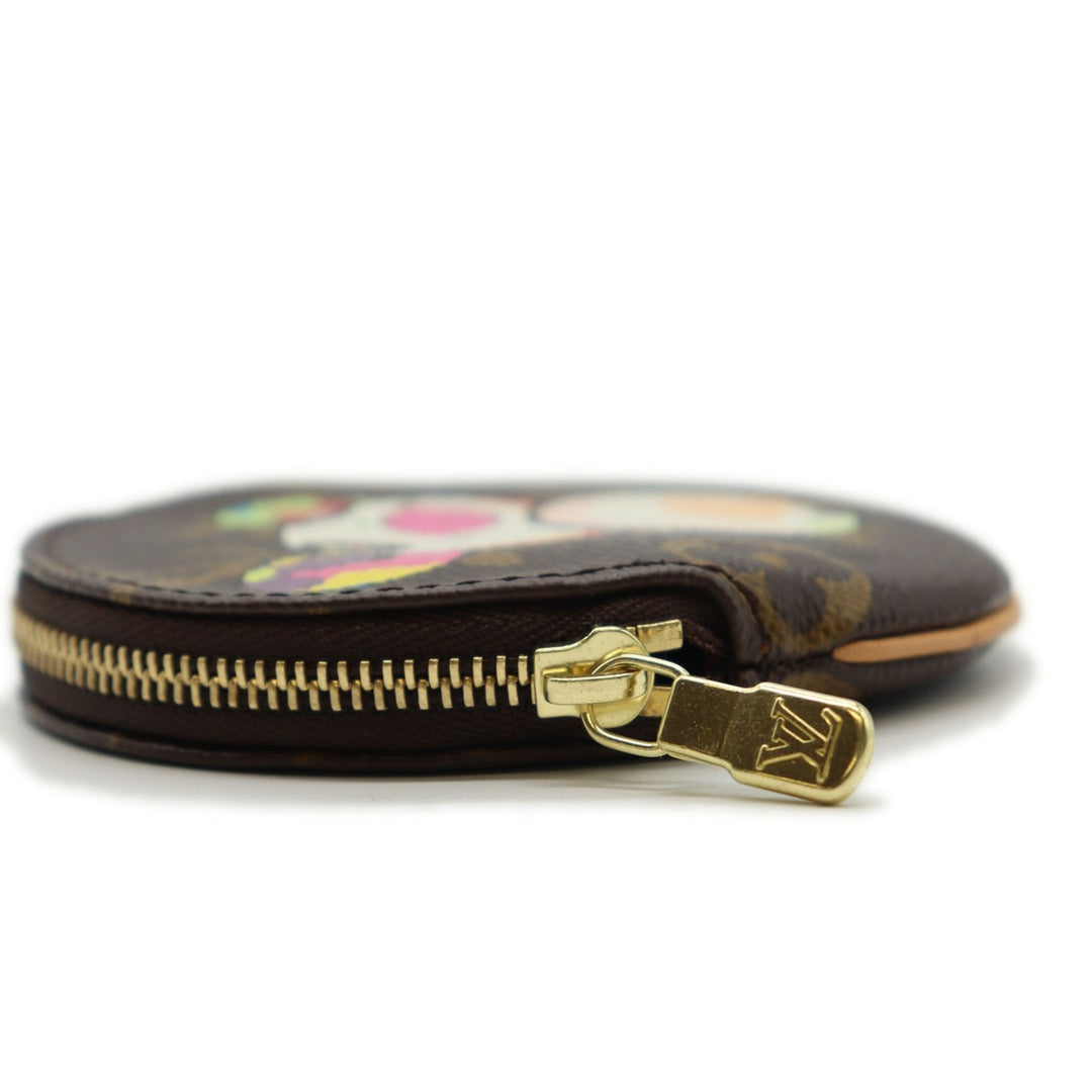 美品 LOUIS VUITTON ルイ・ヴィトン ポルトモネ・ロン M61928 コインケース プティ・パンダ 村上隆 スーパーフラット モノグラムキャンバス ブラウン