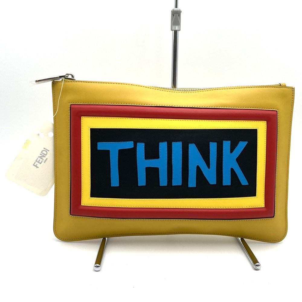 FENDI フェンディ 7NO078 クラッチバッグ THINK イエロー
