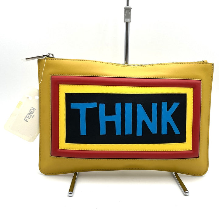 FENDI フェンディ 7NO078 クラッチバッグ THINK イエロー