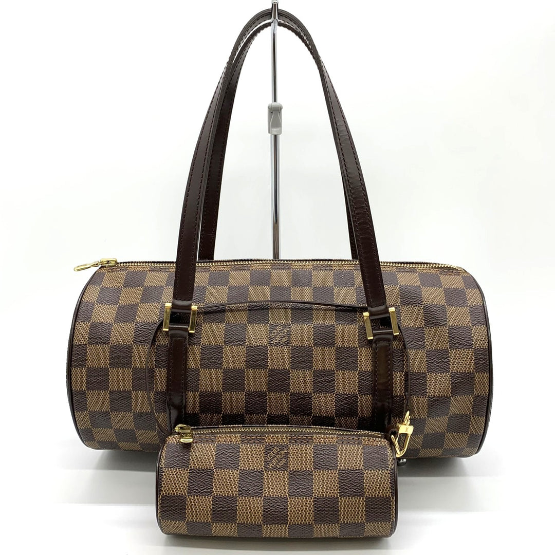 LOUIS VUITTON ルイ・ヴィトン パピヨン30 ポーチ付き MB1023 ハンドバッグ ダミエキャンバス ブラウン