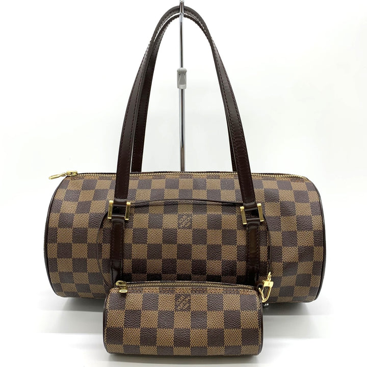 LOUIS VUITTON ルイ・ヴィトン パピヨン30 ポーチ付き MB1023 ハンドバッグ ダミエキャンバス ブラウン