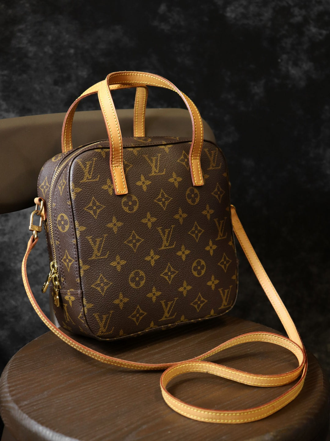 LOUIS VUITTON ルイ・ヴィトン M47500 スポンティーニ 2WAY ショルダーバッグ ハンドバッグ ブラウン モノグラムキャンバス