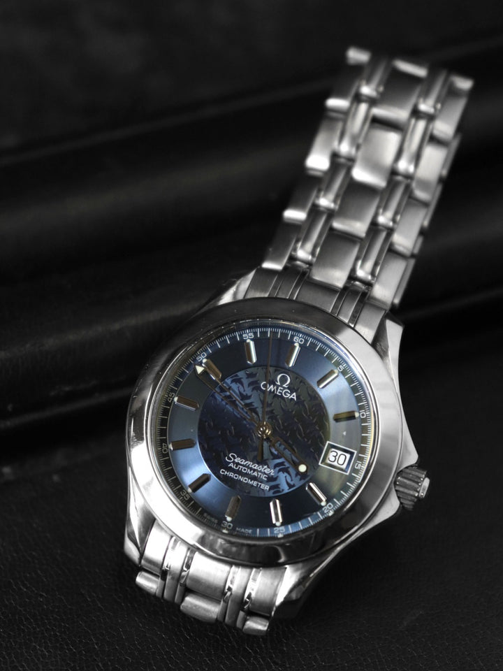 OMEGA オメガ 2506.80 シーマスター120 ジャックマイヨール デイト 腕時計 自動巻き ブルー
