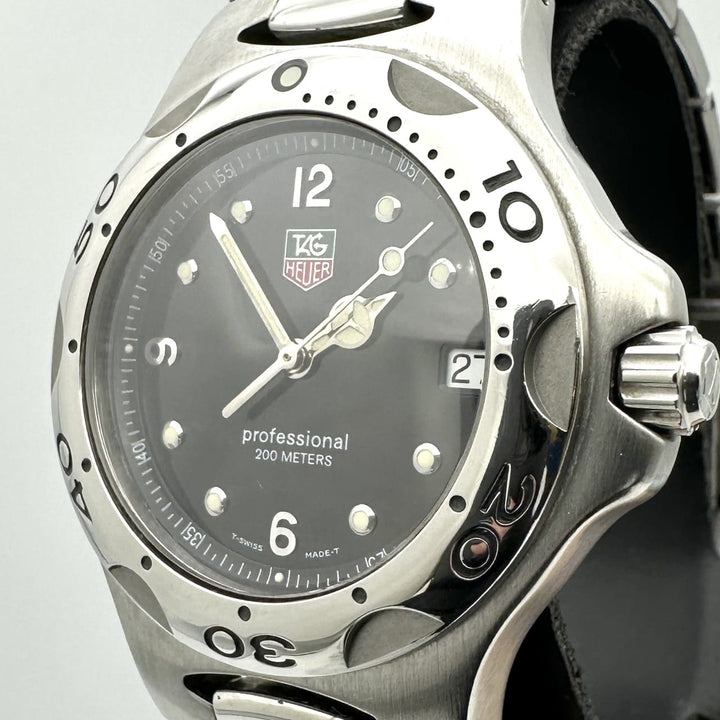 電池交換済 TAG HEUER タグホイヤー 腕時計 キリウム プロフェッショナル 200 デイト WL1112 クォーツ SS ブラック 黒文字盤 ブランド