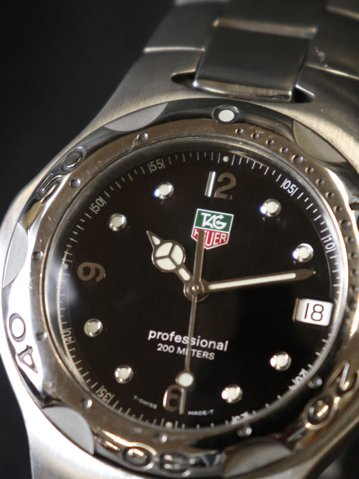電池交換済 TAG HEUER タグホイヤー 腕時計 キリウム プロフェッショナル 200 デイト WL1112 クォーツ SS ブラック 黒文字盤 ブランド