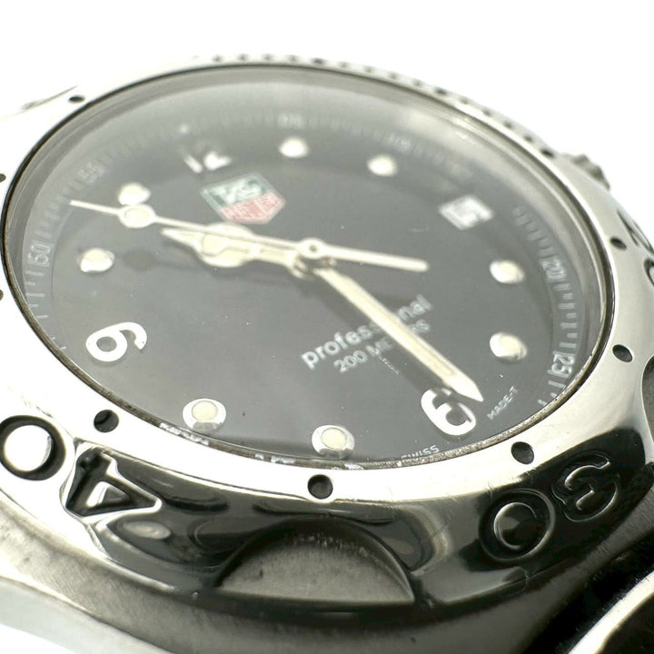 電池交換済 TAG HEUER タグホイヤー 腕時計 キリウム プロフェッショナル 200 デイト WL1112 クォーツ SS ブラック 黒文字盤 ブランド