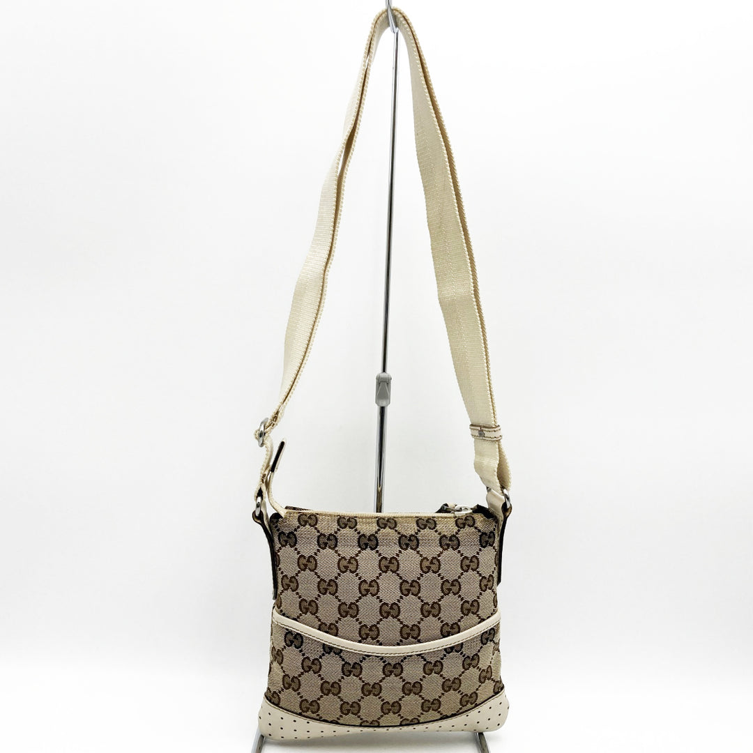 GUCCI グッチ 147671 ショルダーバッグ 斜めがけショルダーバッグ ホワイト アイボリー ベージュ GGキャンバス