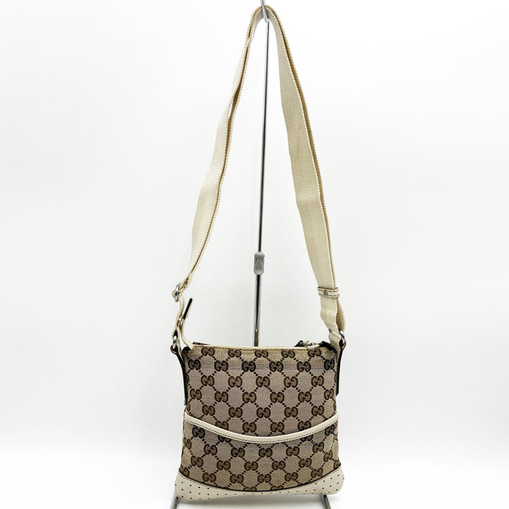 GUCCI グッチ 147671 ショルダーバッグ 斜めがけショルダーバッグ ホワイト アイボリー ベージュ GGキャンバス