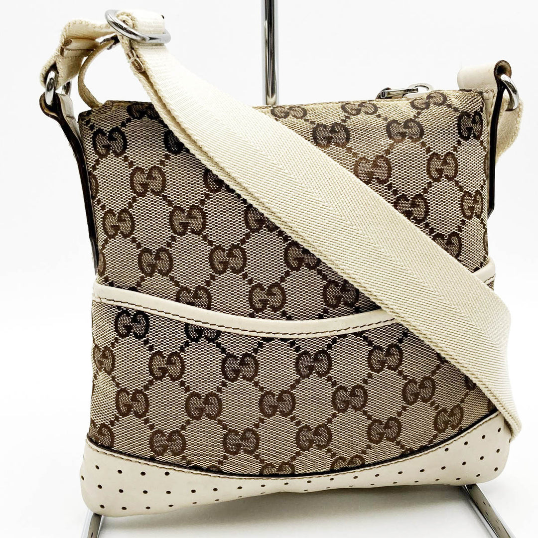 GUCCI グッチ 147671 ショルダーバッグ 斜めがけショルダーバッグ ホワイト アイボリー ベージュ GGキャンバス