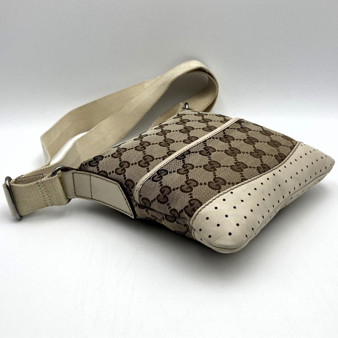 GUCCI グッチ 147671 ショルダーバッグ 斜めがけショルダーバッグ ホワイト アイボリー ベージュ GGキャンバス