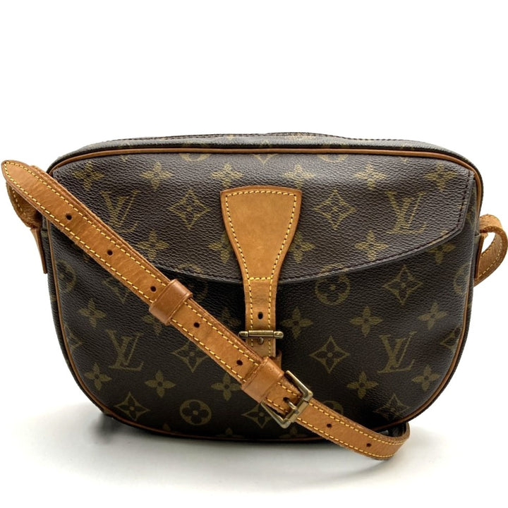 ベタ無し／LOUIS VUITTON ルイ・ヴィトン ジュヌフィーユ ショルダーバッグ 斜め掛け ブラウン モノグラムキャンバス PVC LV L/V ビトン M51227