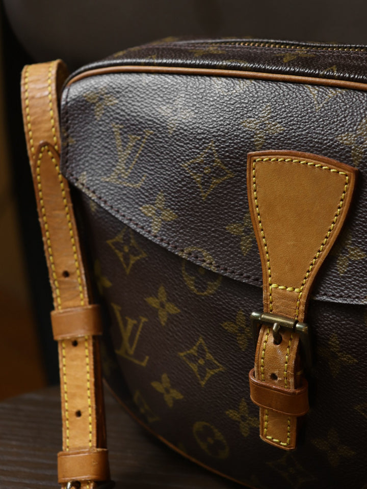 ベタ無し／LOUIS VUITTON ルイ・ヴィトン ジュヌフィーユ ショルダーバッグ 斜め掛け ブラウン モノグラムキャンバス PVC LV L/V ビトン M51227