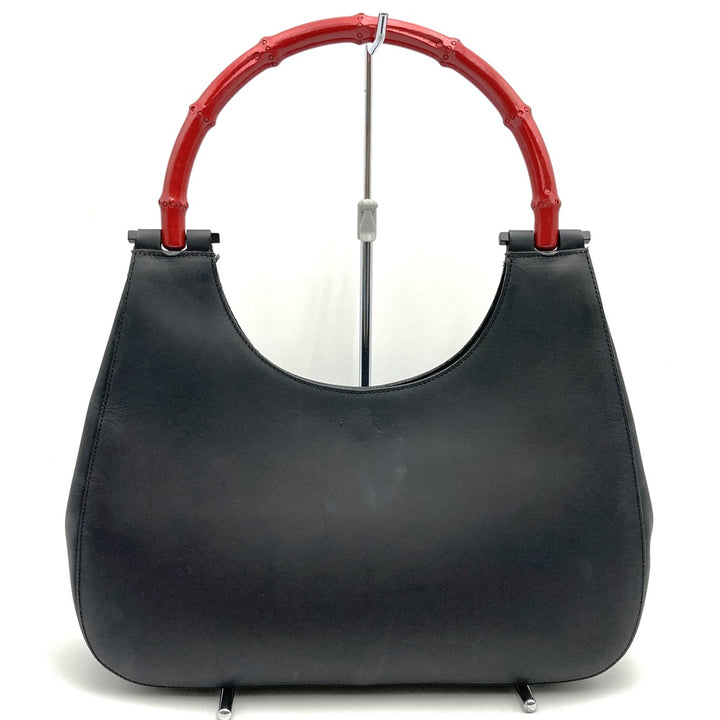 GUCCI グッチ 001 3739 ショルダーバッグ ワンショルダー レザー/バンブー ブラック/レッド 黒赤
