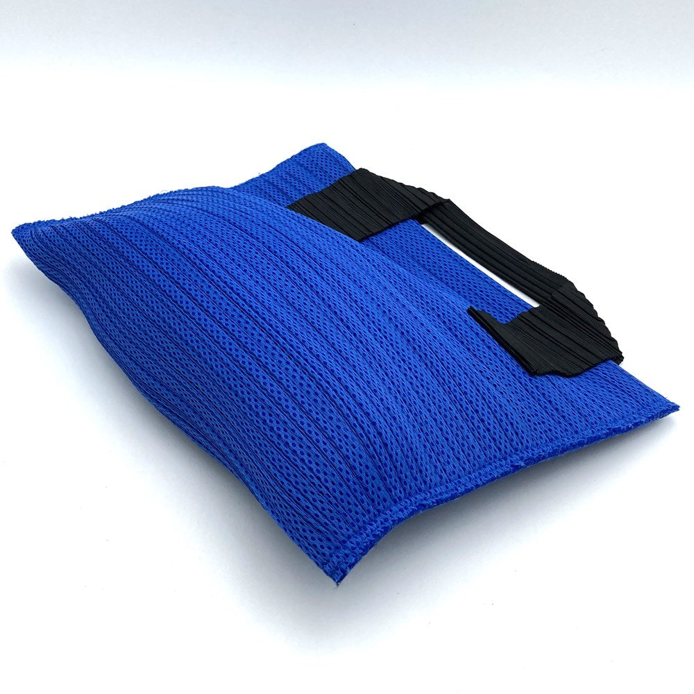 ISSEY MIYAKE イッセイミヤケ プリーツプリーズ ハンドバッグ ミニバッグ ブルー ブラック ポリエステル
