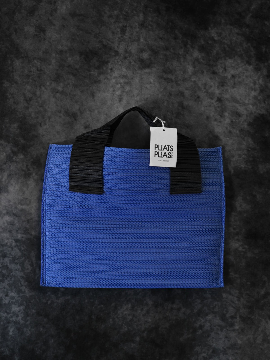ISSEY MIYAKE イッセイミヤケ プリーツプリーズ ハンドバッグ ミニバッグ ブルー ブラック ポリエステル