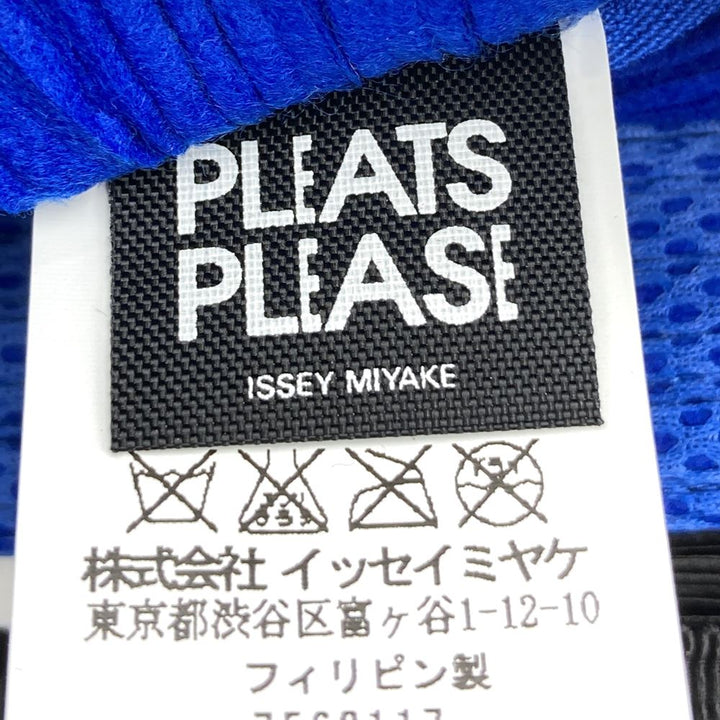ISSEY MIYAKE イッセイミヤケ プリーツプリーズ ハンドバッグ ミニバッグ ブルー ブラック ポリエステル