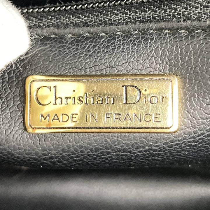Christian Dior ディオール ショルダーバッグ ポシェット ヴィンテージ ネイビー レザー