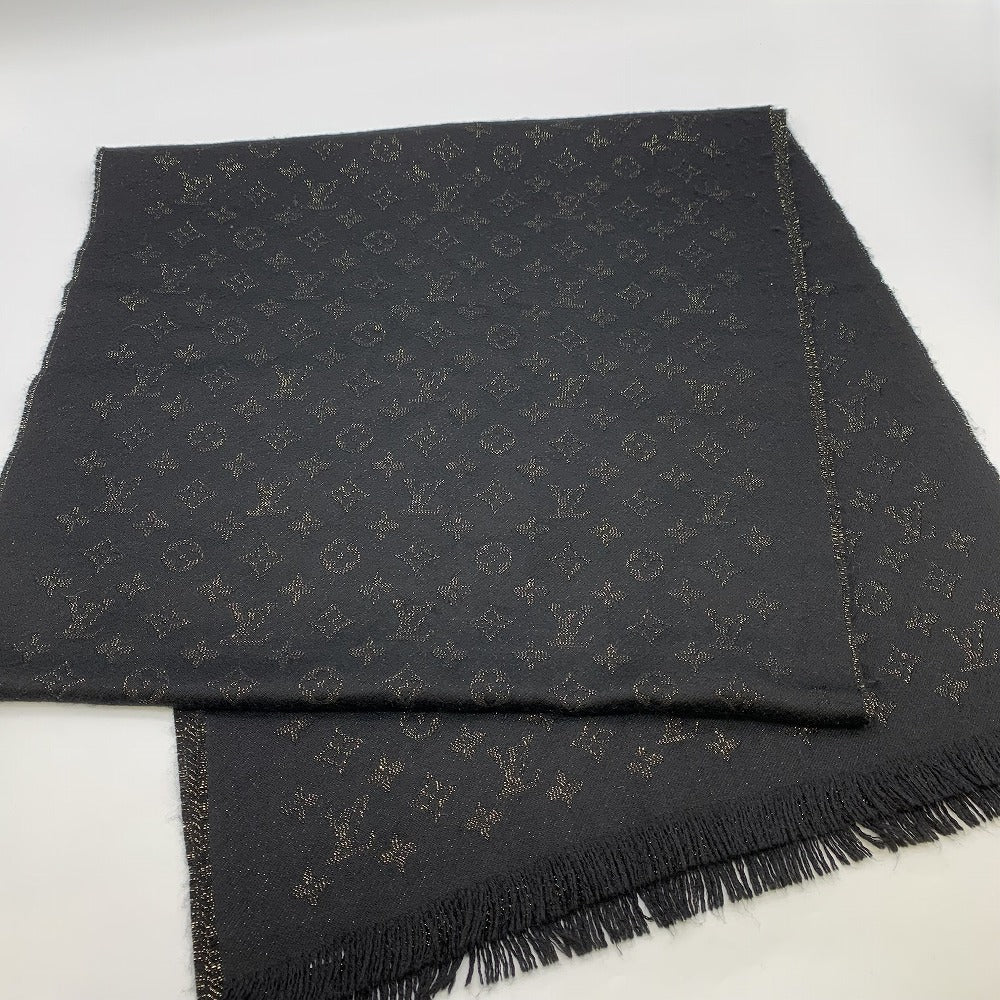 LOUIS VUITTON ルイ・ヴィトン エトール LVタイムレス M70680 マフラー カシミヤ ブラック/ゴールド