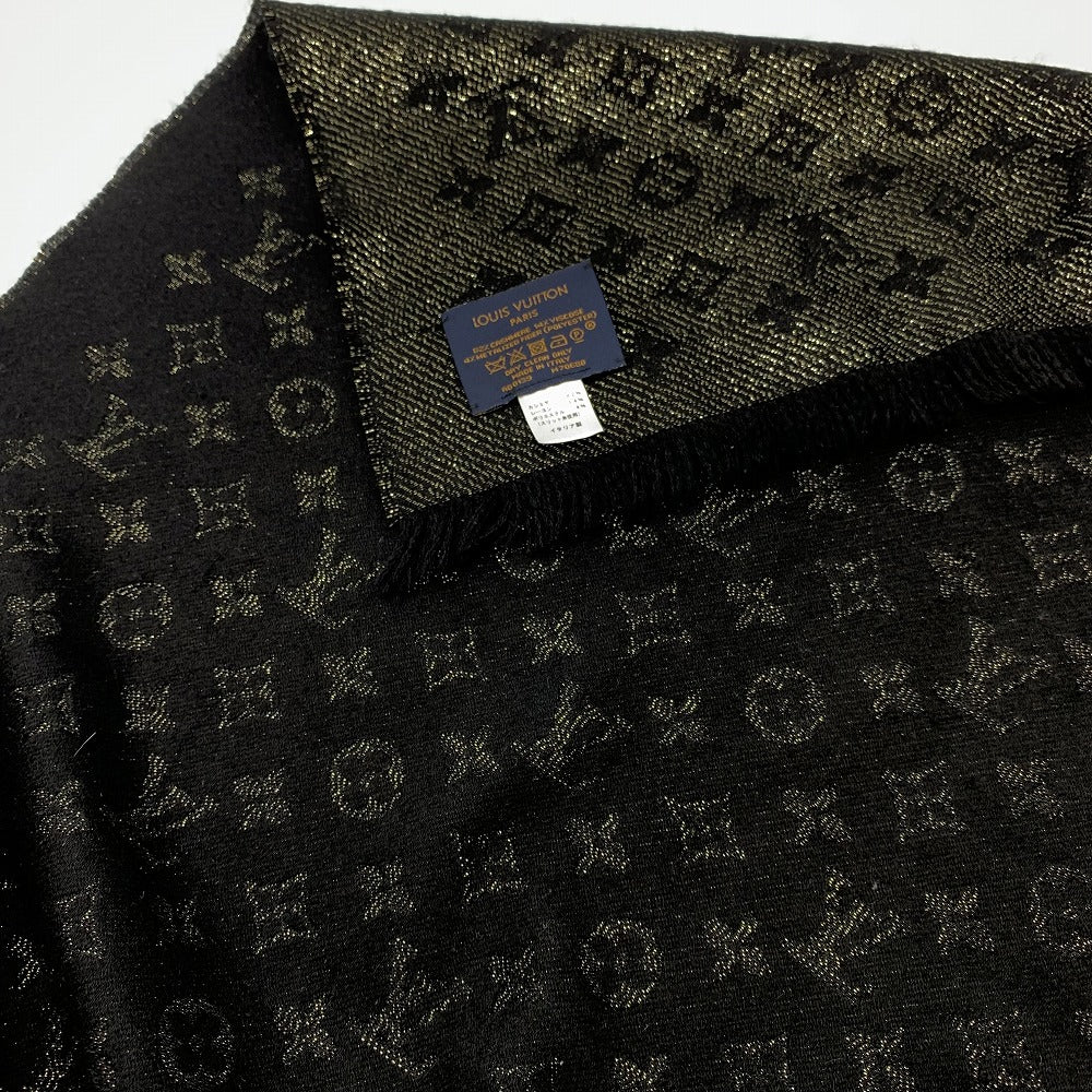 LOUIS VUITTON ルイ・ヴィトン エトール LVタイムレス M70680 マフラー カシミヤ ブラック/ゴールド