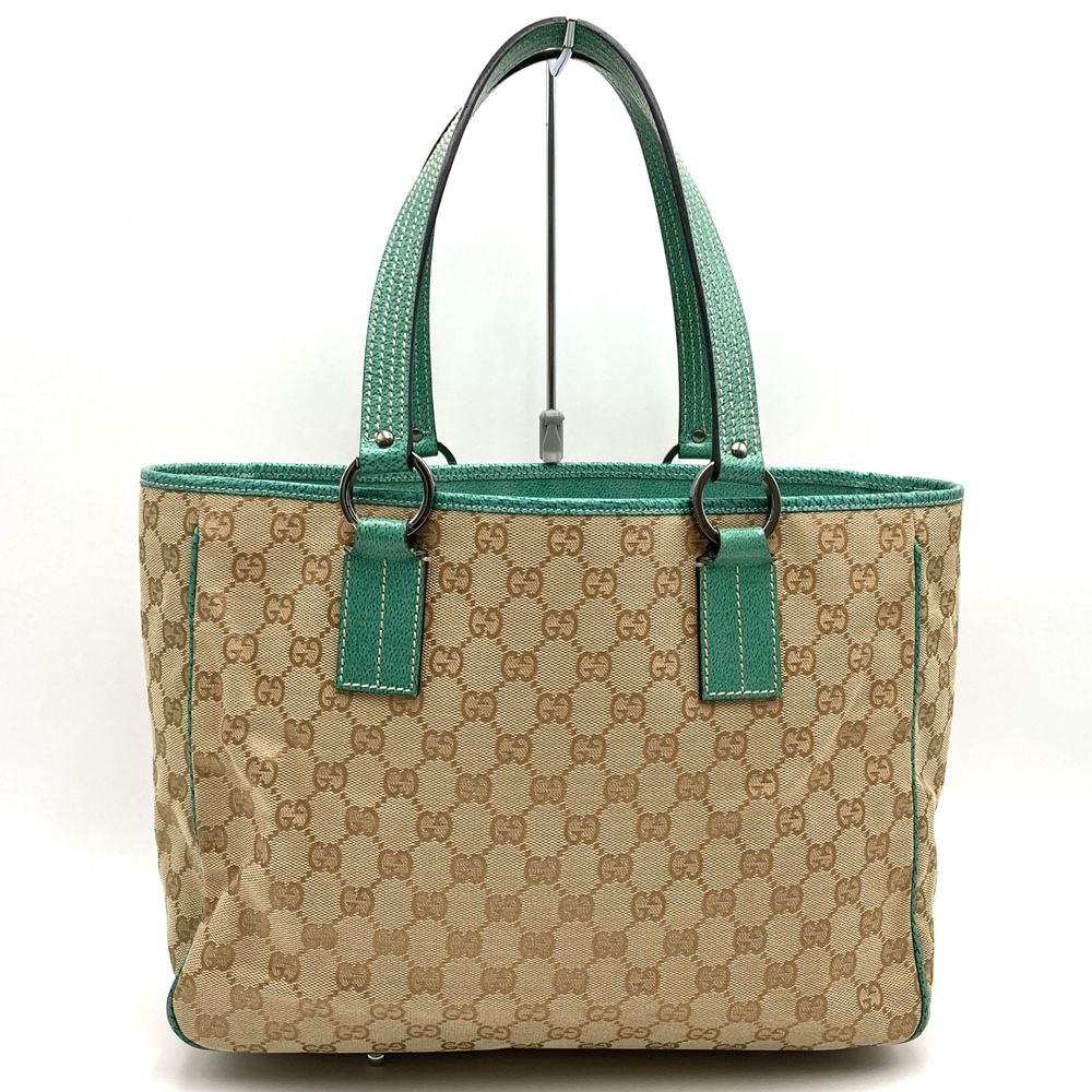 GUCCI グッチ 113017 トートバッグ ショルダーバッグ GGキャンバス/レザー ベージュ ブラウン グリーン