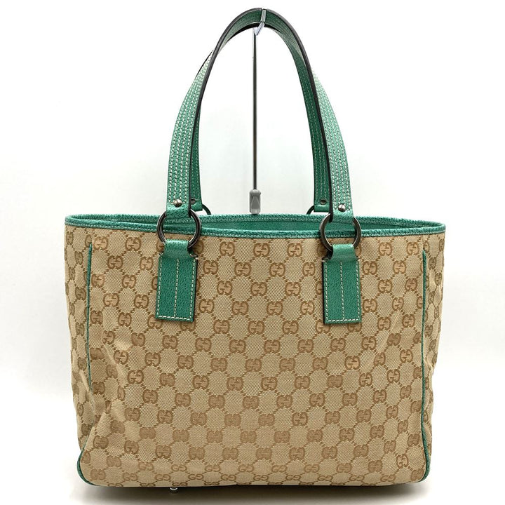 GUCCI グッチ 113017 トートバッグ ショルダーバッグ GGキャンバス/レザー ベージュ ブラウン グリーン