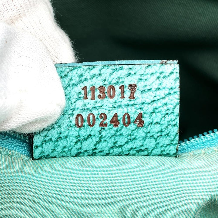 GUCCI グッチ 113017 トートバッグ ショルダーバッグ GGキャンバス/レザー ベージュ ブラウン グリーン