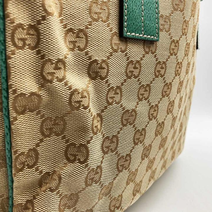 GUCCI グッチ 113017 トートバッグ ショルダーバッグ GGキャンバス/レザー ベージュ ブラウン グリーン