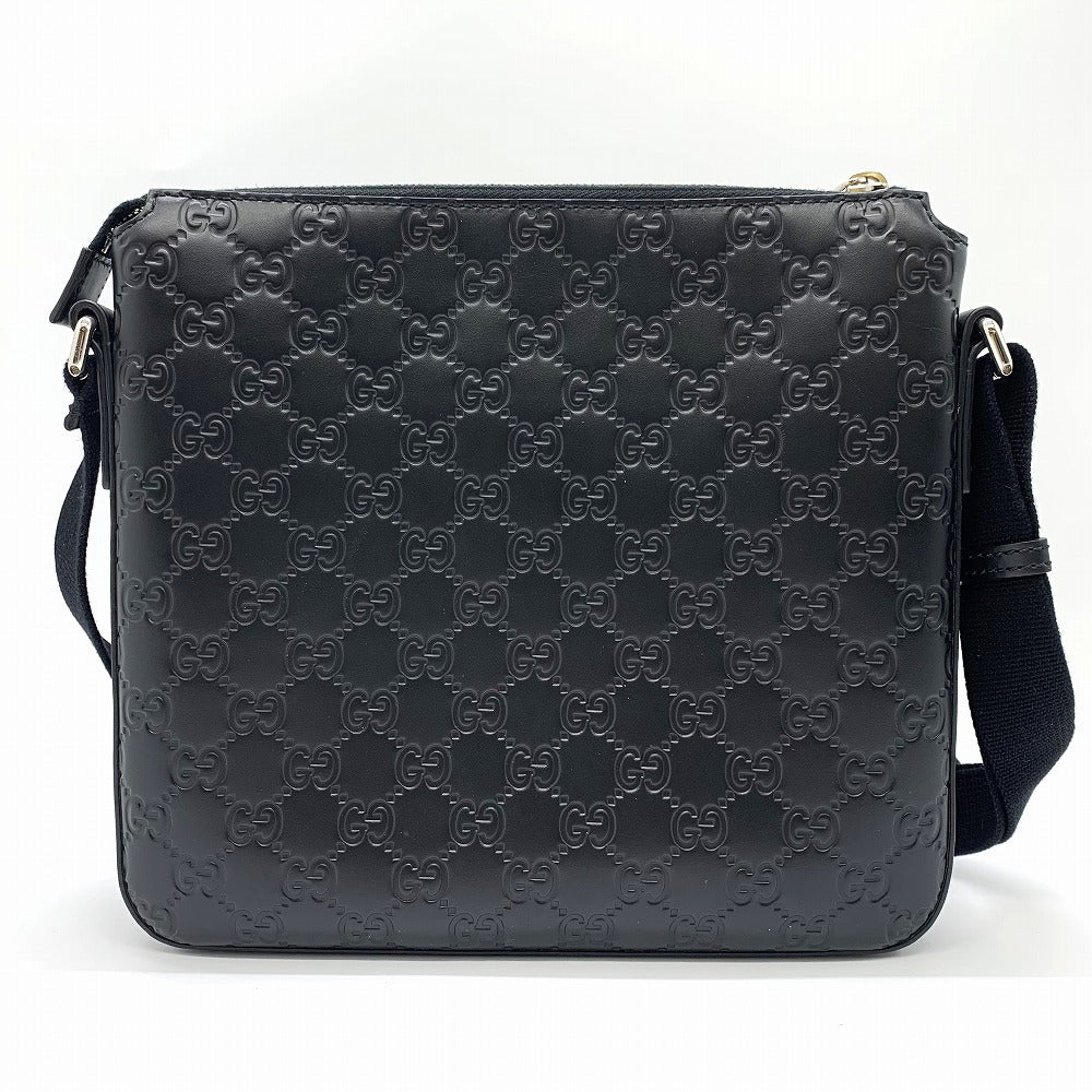 GUCCI グッチ 406410 ショルダーバッグ シマレザー GG柄 ブラック
