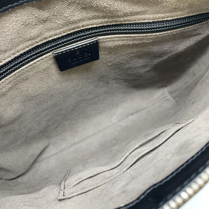GUCCI グッチ 406410 ショルダーバッグ シマレザー GG柄 ブラック