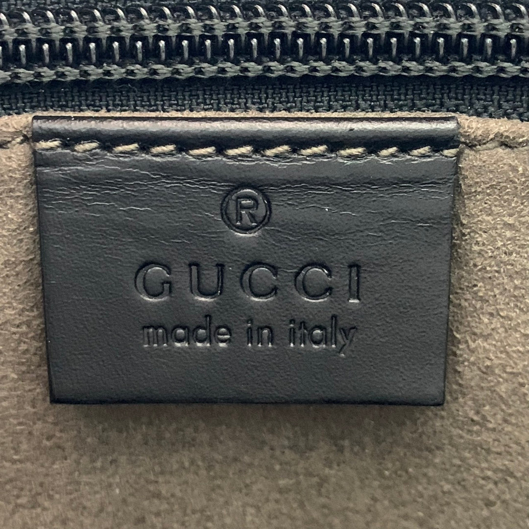 GUCCI グッチ 406410 ショルダーバッグ シマレザー GG柄 ブラック